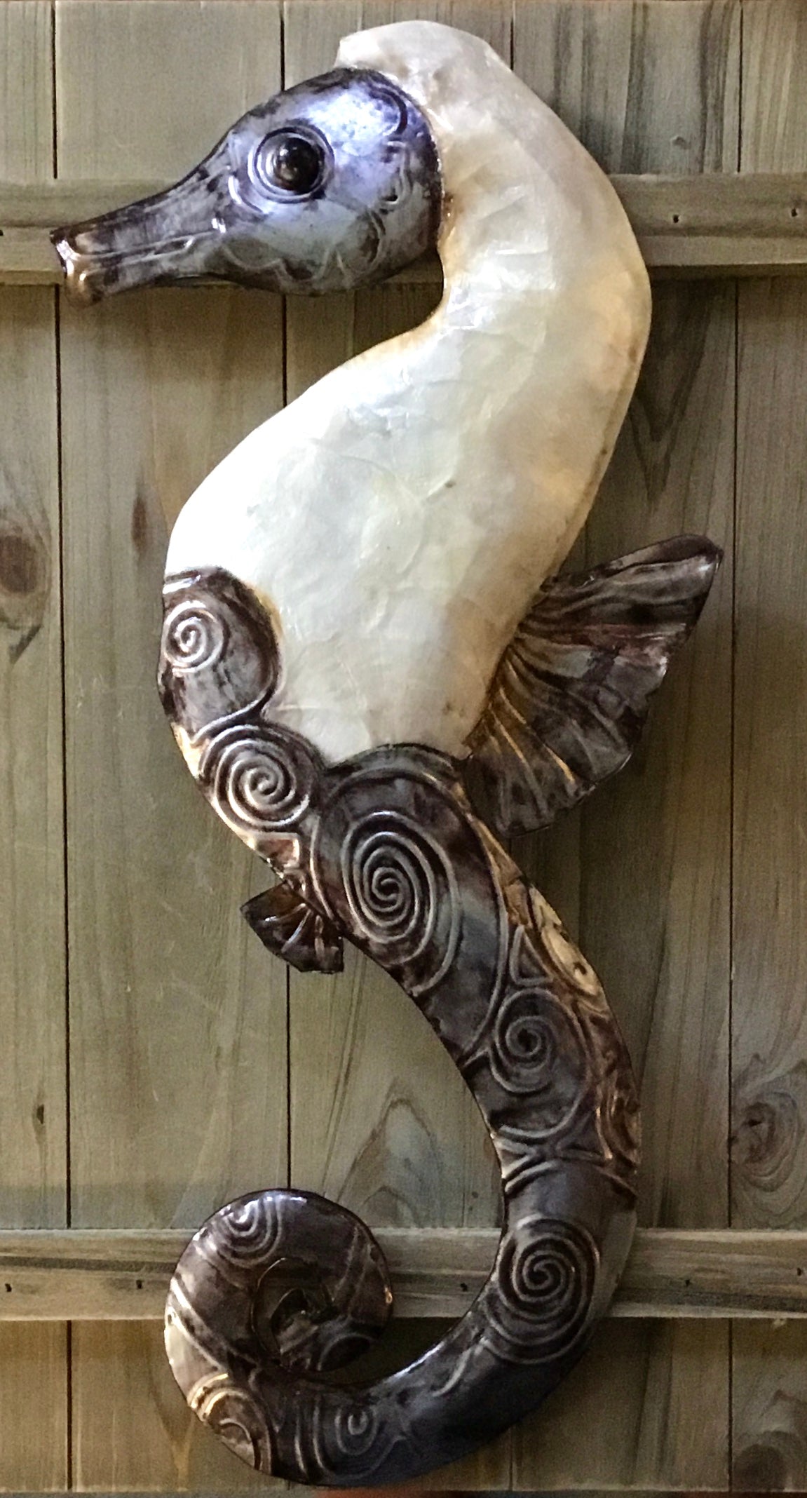 Seahorse Capiz Metal Wall Art – Sea Things Ventura