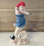 Festive Winter Seahorse  Figurine