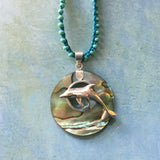 Dolphin Abalone Circle Necklace