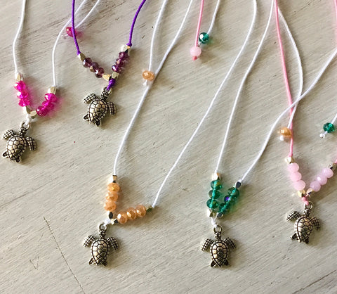 Sea Turtle Crystal Cord Anklet