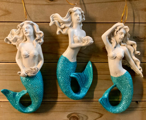 Vintage Style Shimmer Mermaid Ornament