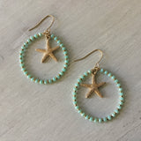 Starfish Crystal Hoop Earrings