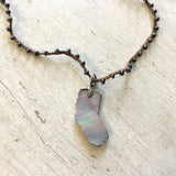 Abalone CA State Pendant Necklace