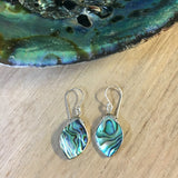 Abalone Design Top Leaf Earrings