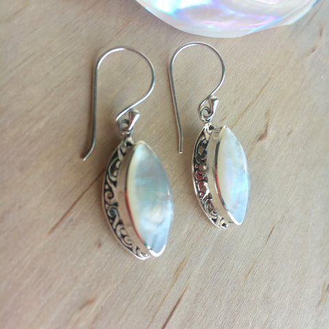 Filigree Leaf Shell Earrings