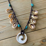 Seashell Cowrie Turquoise Necklace