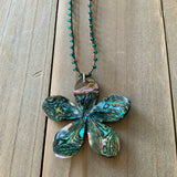 Abalone Flower Silk Beaded Necklace