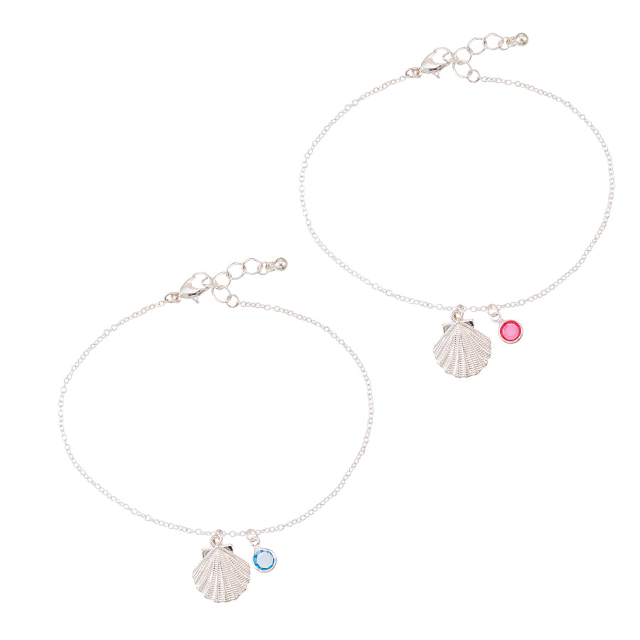 Seashell Crystal Drop Anklet