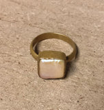 Pearl Brass Ring
