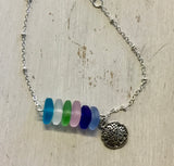 Sea Glass Bar Charm Bracelet