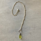 Yellow Seaglass Sterling Necklace