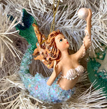 Swimming Mermaid Pearl Ornament