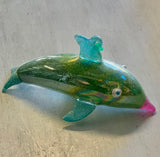 Glitter Glass Dolphin Ornament