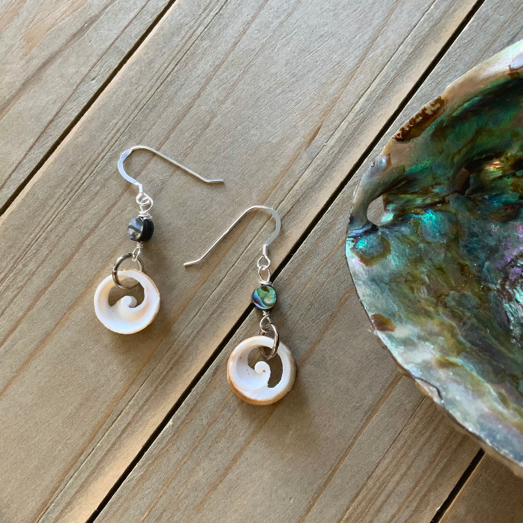 Seashell Wave Abalone Earrings