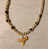 Hemp Shark Tooth Bead Necklace