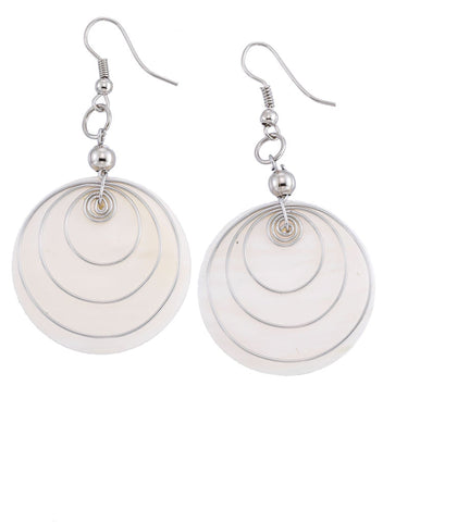 MOP Spiral Circle Earrings