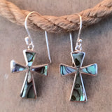 Abalone Cross Earrings