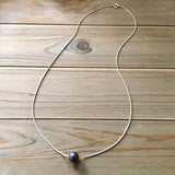 Simple Pearl Sterling Silver Chain Necklace