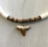 Puka Shell Cork Shark Tooth Necklace