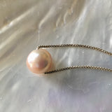 Simple Pearl Sterling Silver Chain Necklace