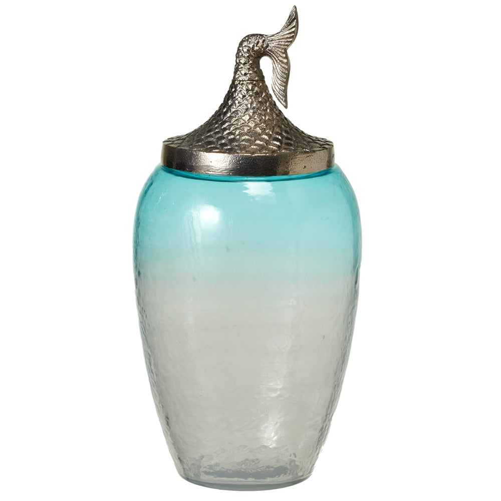 Mermaid Glass Decor Canister