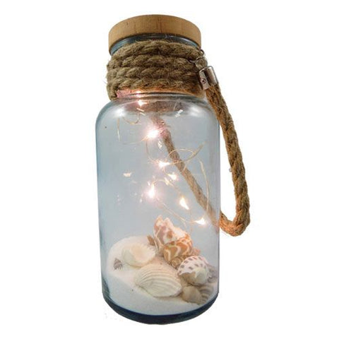 Seashell Sand Jar Lantern Light