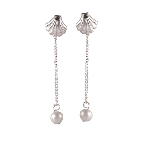 Shell Pearl Drop Earrings