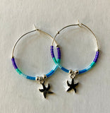 Starfish Charm Hoop Earrings
