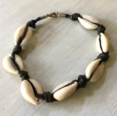 Cowrie Shell Cord Anklet