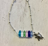 Sea Glass Bar Charm Bracelet