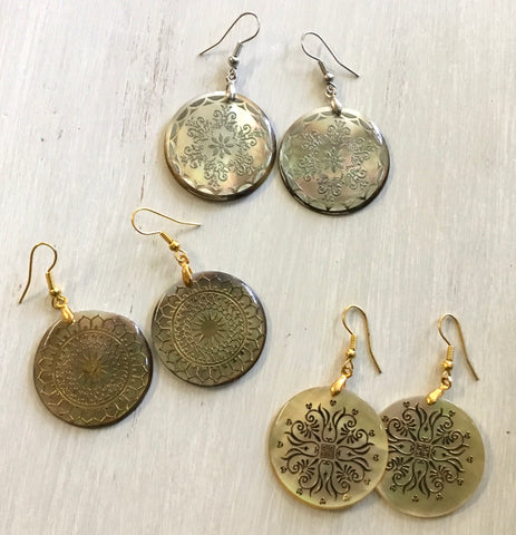 MOP Medallion Earrings