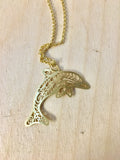 Silhouette Dolphin Brass Necklaces