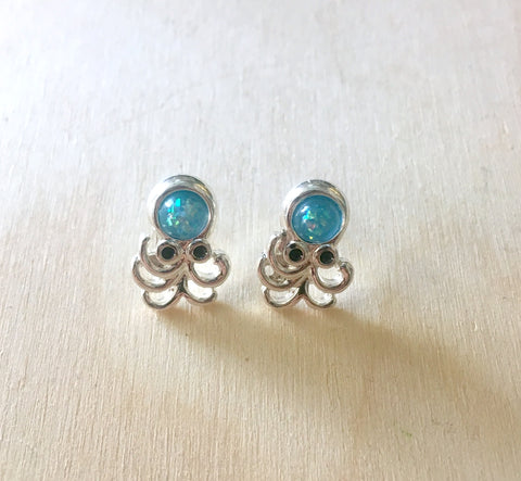 Opal Octopus Stud Earrings