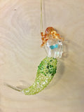 Sparkle Mermaid Glass Ornament