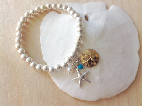 Seaside Pearl Charm Bracelet
