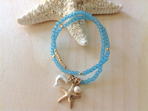 Starfish Dolphin Charm Bracelet