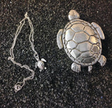Pewter Turtle Box and necklace 