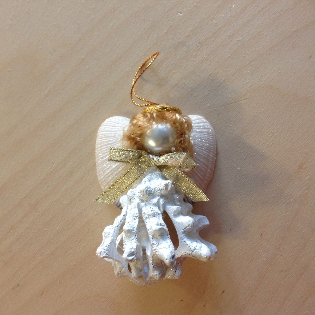 Sliced Shell Angel Ornament
