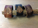 Anchor Leather Cuff Bracelet