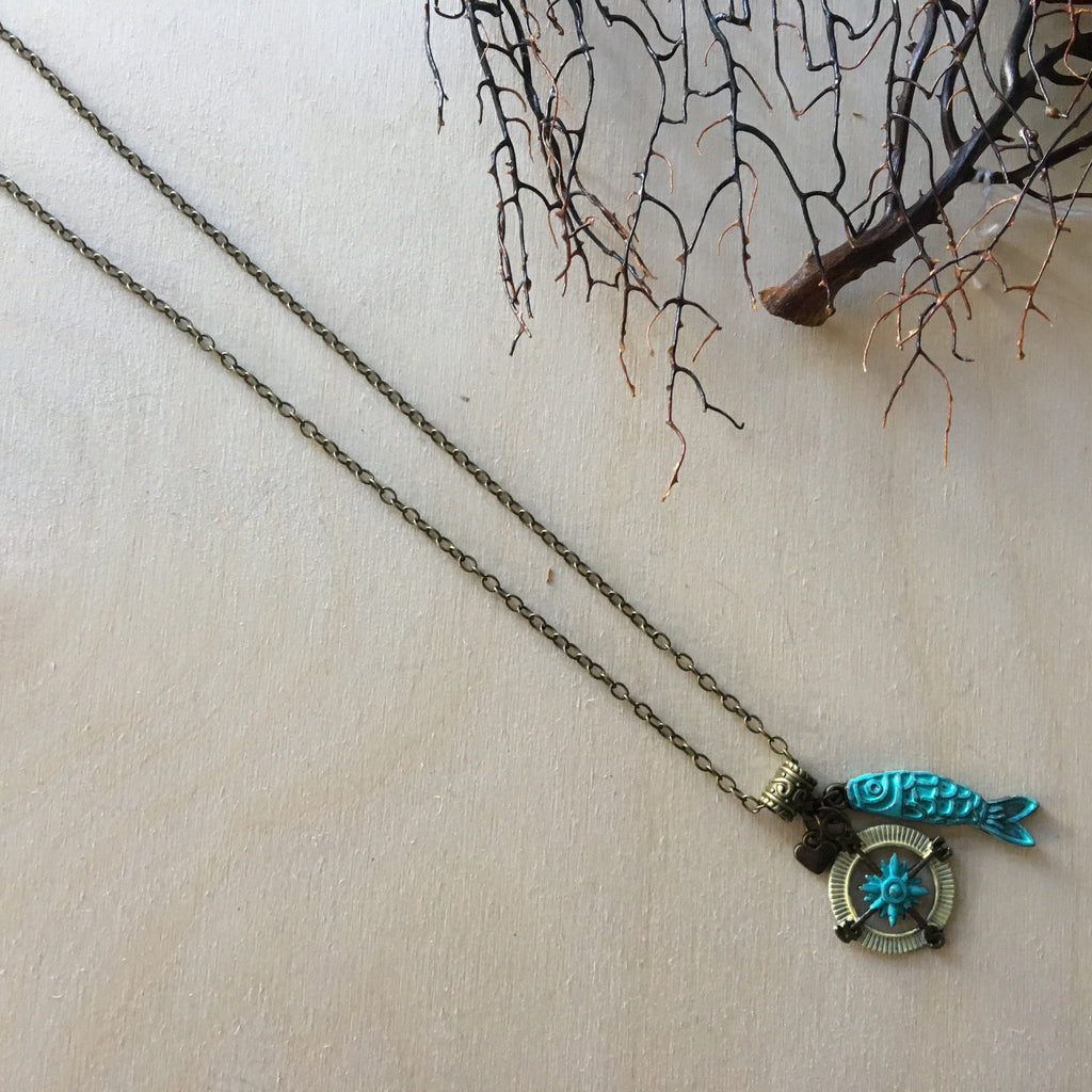 Wanderlust Compass Necklace Sea Things Ventura 