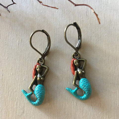 Red Mermaid Earrings