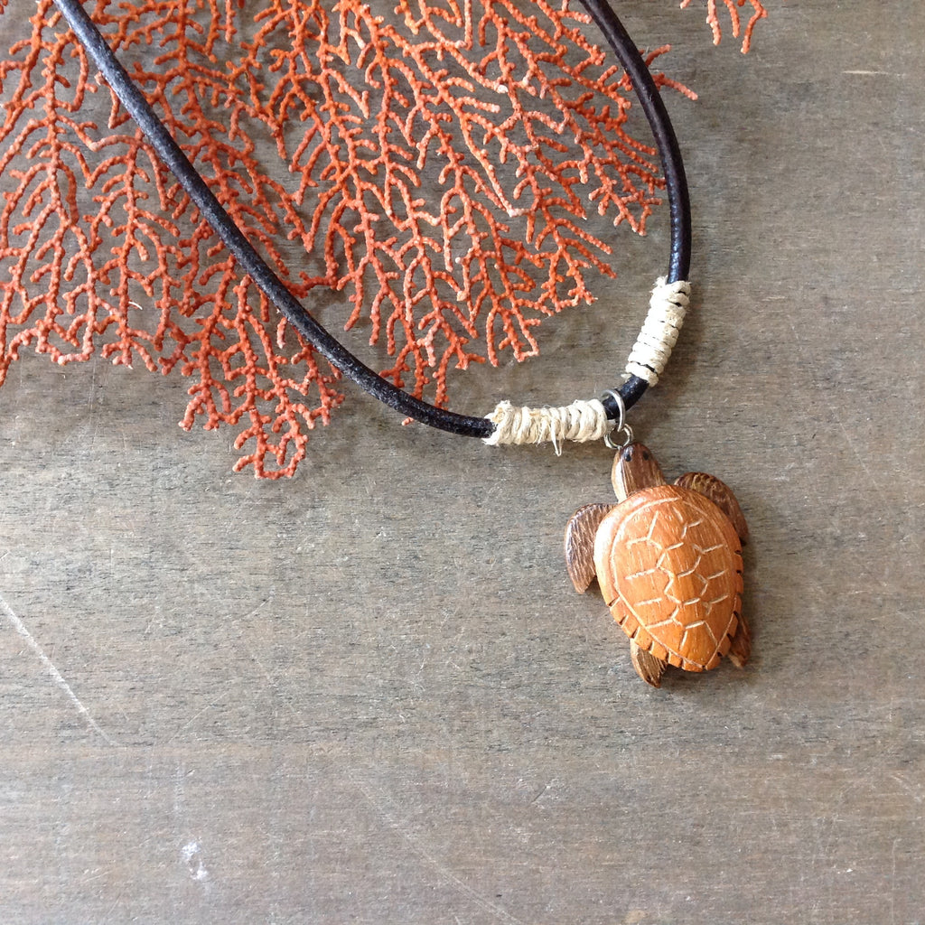 Wooden Sea Turtle Necklace