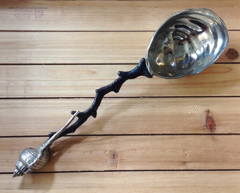 Pewter & Bronze Oyster Serving Spoon