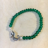 Emerald Seahorse Stretch Bracelet