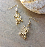 Golden Octopus Earrings