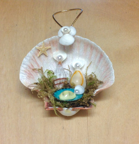 Colorful Seashell Manger Ornament