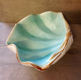 Blue Clamshell Ceramic Dish