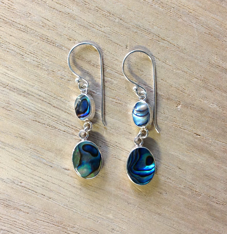 Abalone Double Droplet Earrings