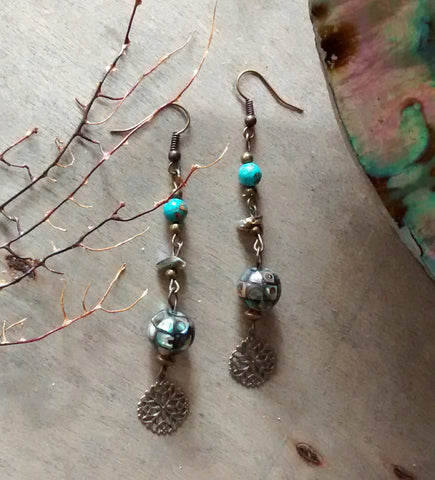 Mosaic Abalone Earrings