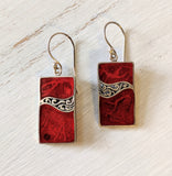 Red Coral Wave Earrings